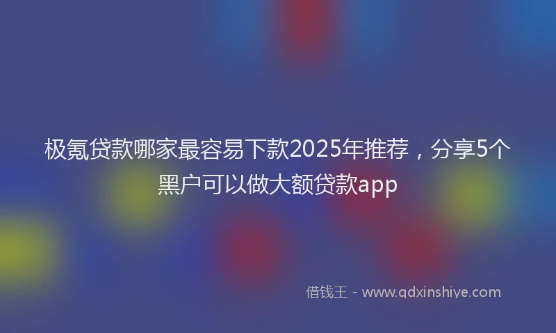 极氪贷款哪家最容易下款2025年推荐，分享5个黑户可以做大额贷款app