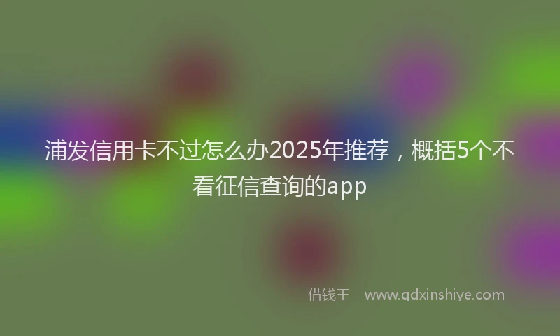 浦发信用卡不过怎么办2025年推荐，概括5个不看征信查询的app