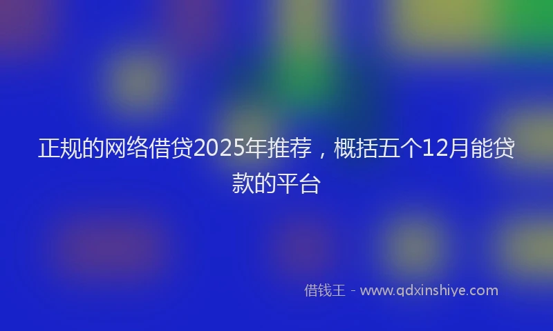 正规的网络借贷2025年推荐，概括五个12月能贷款的平台