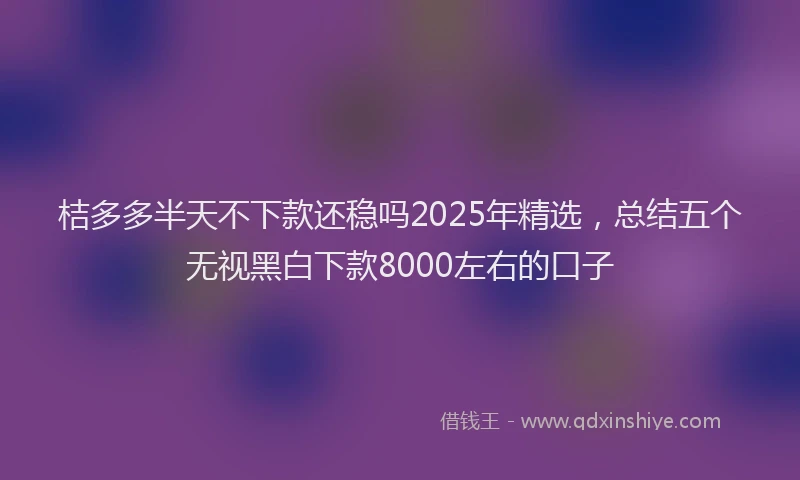 桔多多半天不下款还稳吗2025年精选，总结五个无视黑白下款8000左右的口子