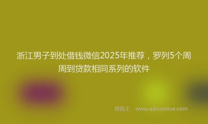 浙江男子到处借钱微信2025年推荐，罗列5个周周到贷款相同系列的软件