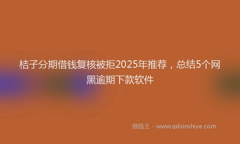 桔子分期借钱复核被拒2025年推荐，总结5个网黑逾期下款软件