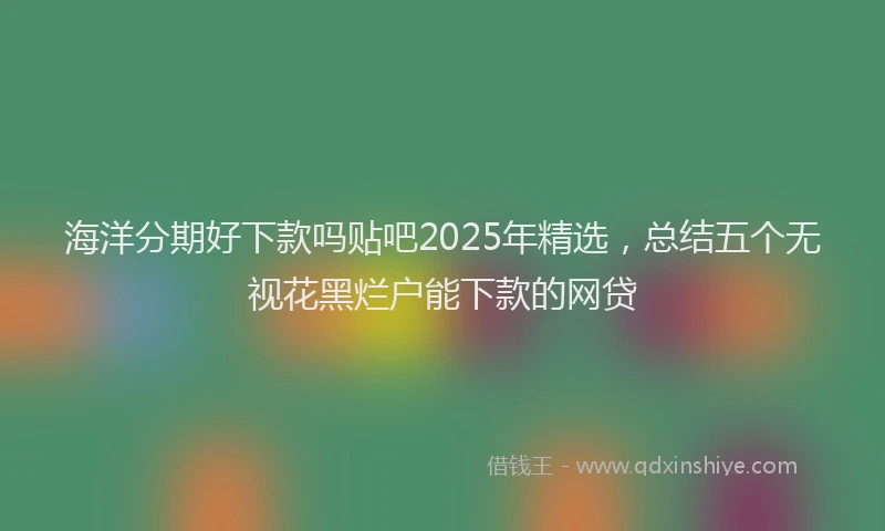 海洋分期好下款吗贴吧2025年精选，总结五个无视花黑烂户能下款的网贷