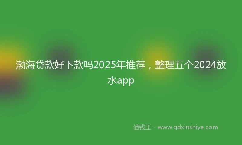渤海贷款好下款吗2025年推荐，整理五个2024放水app
