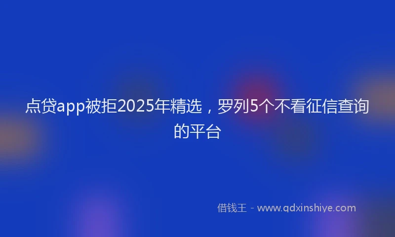 点贷app被拒2025年精选，罗列5个不看征信查询的平台