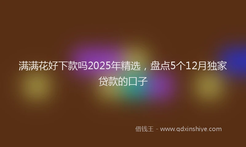 满满花好下款吗2025年精选，盘点5个12月独家贷款的口子