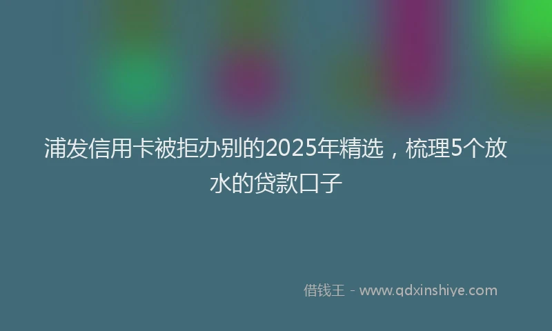 浦发信用卡被拒办别的2025年精选，梳理5个放水的贷款口子