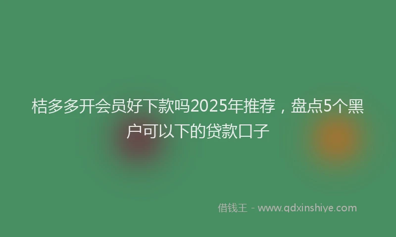 桔多多开会员好下款吗2025年推荐，盘点5个黑户可以下的贷款口子