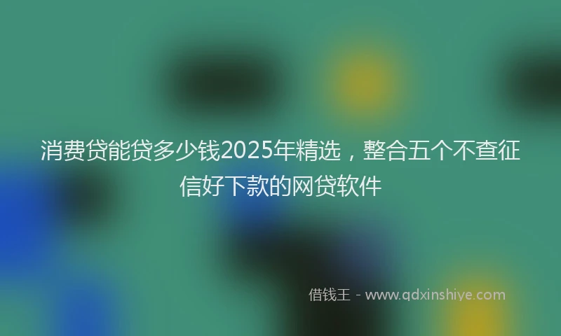 消费贷能贷多少钱2025年精选，整合五个不查征信好下款的网贷软件