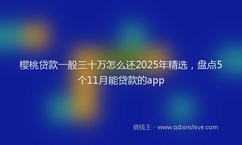 樱桃贷款一般三十万怎么还2025年精选，盘点5个11月能贷款的app