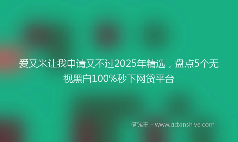 爱又米让我申请又不过2025年精选，盘点5个无视黑白100%秒下网贷平台
