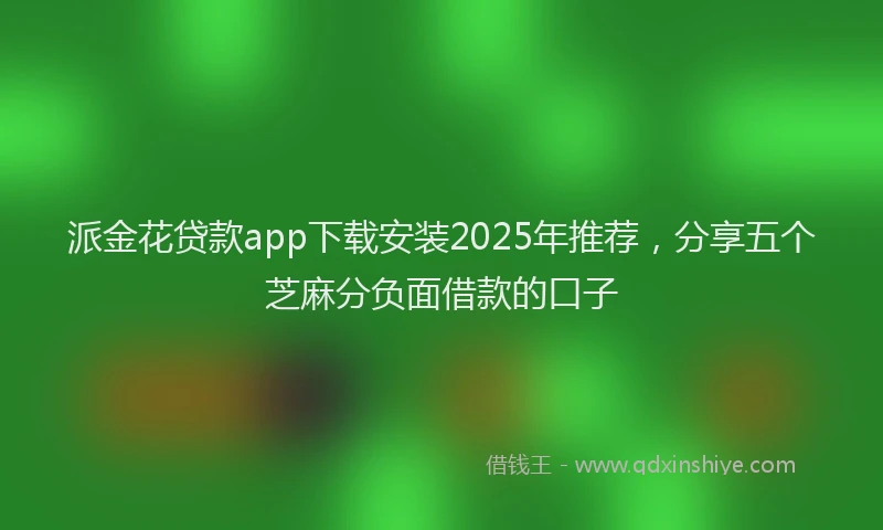派金花贷款app下载安装2025年推荐，分享五个芝麻分负面借款的口子