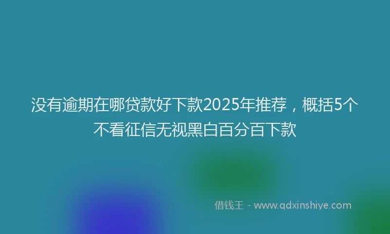 没有逾期在哪贷款好下款2025年推荐，概括5个不看征信无视黑白百分百下款