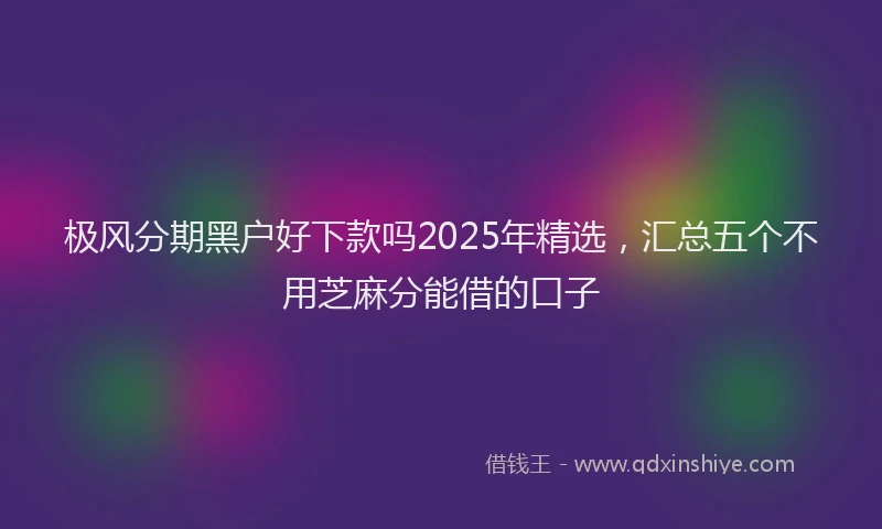 极风分期黑户好下款吗2025年精选，汇总五个不用芝麻分能借的口子