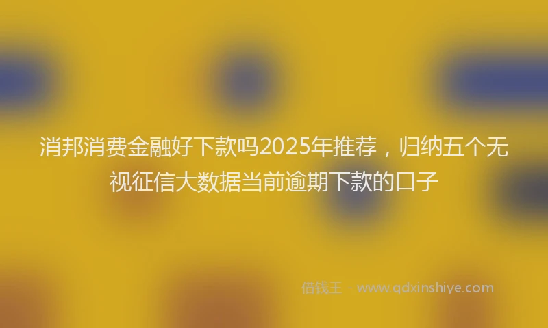 消邦消费金融好下款吗2025年推荐，归纳五个无视征信大数据当前逾期下款的口子