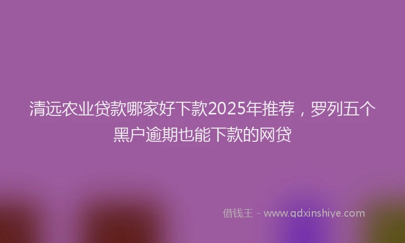 清远农业贷款哪家好下款2025年推荐，罗列五个黑户逾期也能下款的网贷
