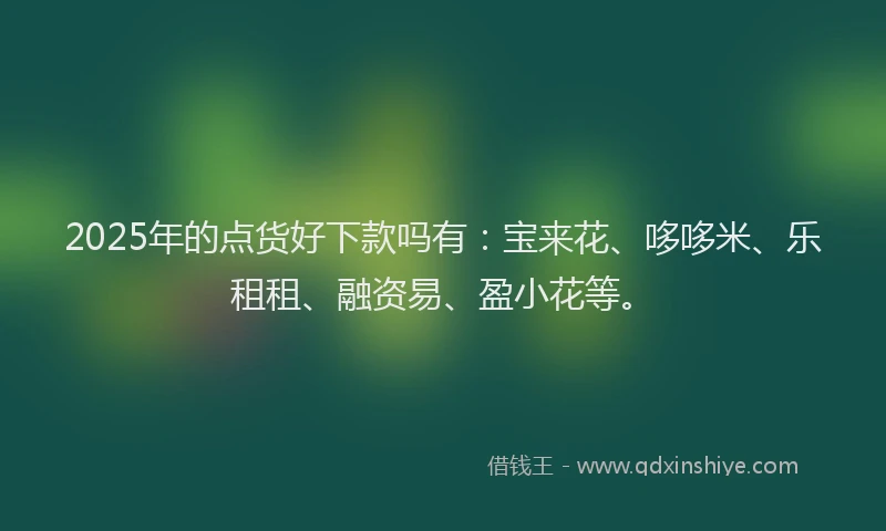 2025年的点货好下款吗有：宝来花、哆哆米、乐租租、融资易、盈小花等。