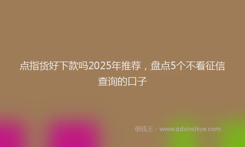 点指货好下款吗2025年推荐，盘点5个不看征信查询的口子