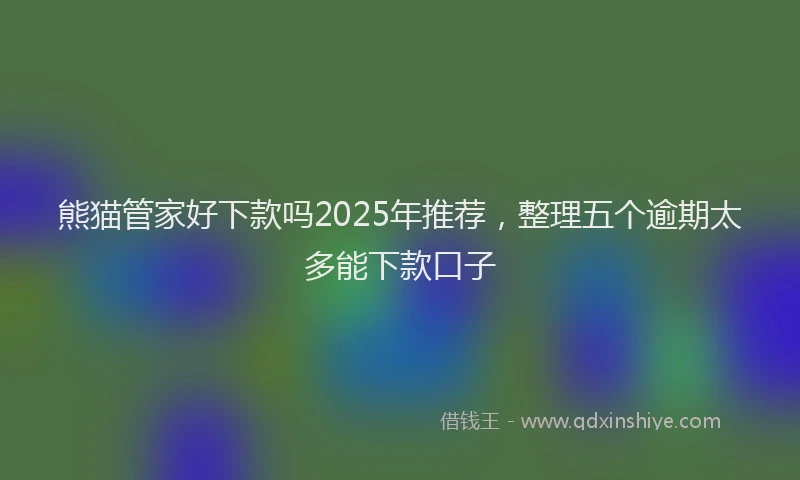 熊猫管家好下款吗2025年推荐，整理五个逾期太多能下款口子