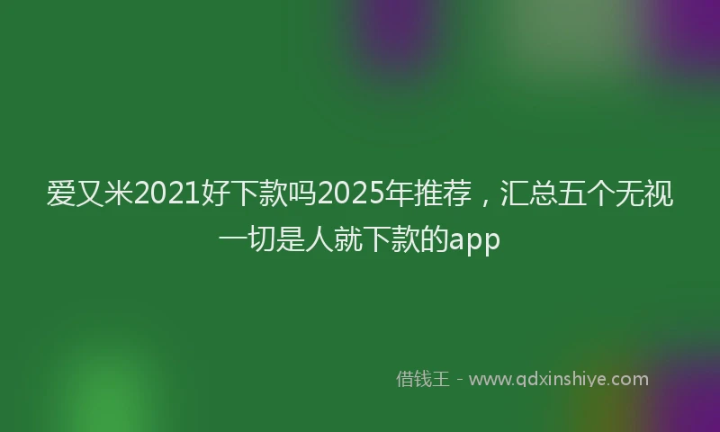 爱又米2021好下款吗2025年推荐，汇总五个无视一切是人就下款的app