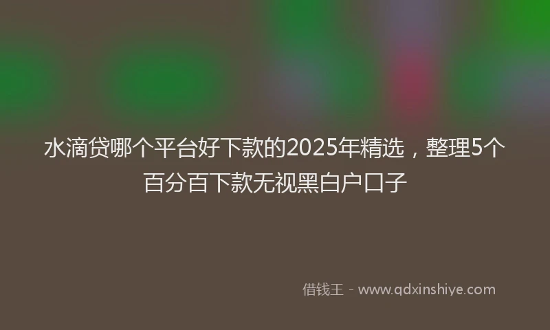 水滴贷哪个平台好下款的2025年精选，整理5个百分百下款无视黑白户口子