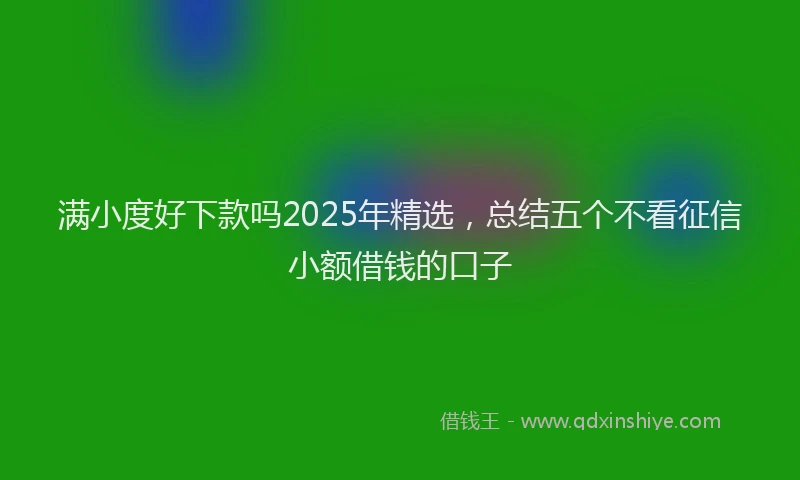 满小度好下款吗2025年精选，总结五个不看征信小额借钱的口子