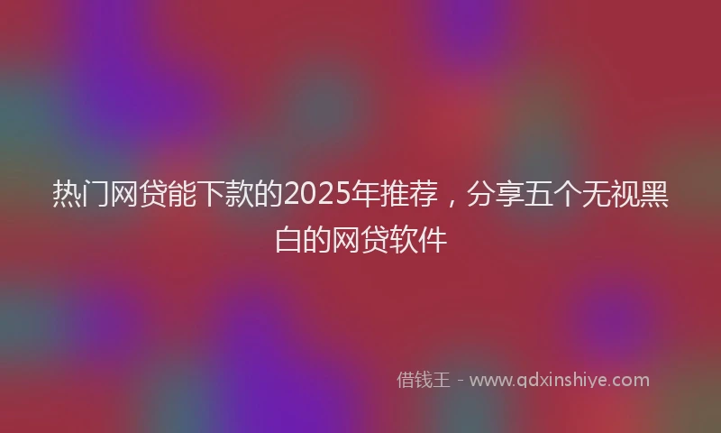 热门网贷能下款的2025年推荐，分享五个无视黑白的网贷软件
