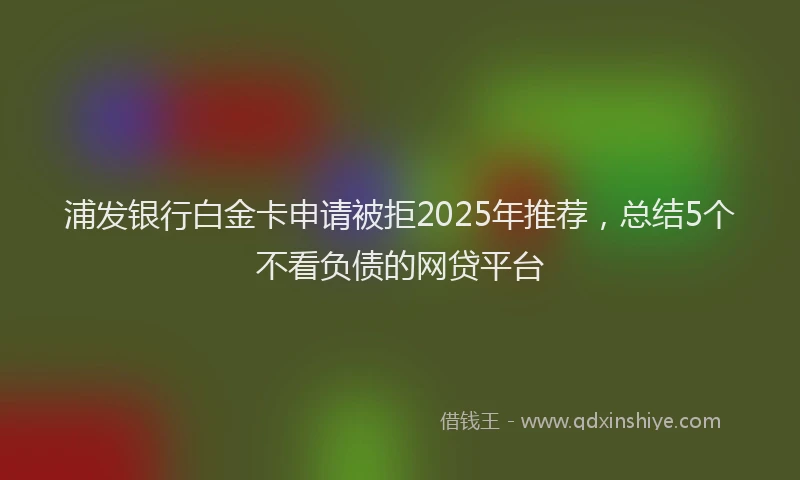 浦发银行白金卡申请被拒2025年推荐，总结5个不看负债的网贷平台