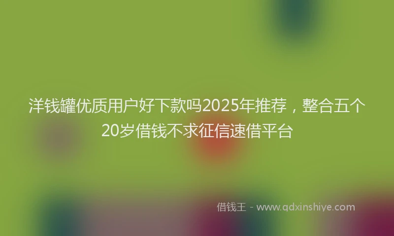 洋钱罐优质用户好下款吗2025年推荐，整合五个20岁借钱不求征信速借平台