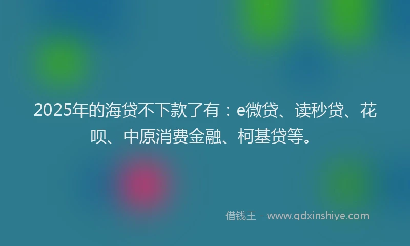 2025年的海贷不下款了有：e微贷、读秒贷、花呗、中原消费金融、柯基贷等。