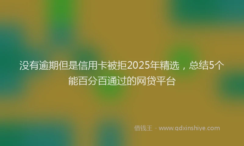 没有逾期但是信用卡被拒2025年精选，总结5个能百分百通过的网贷平台