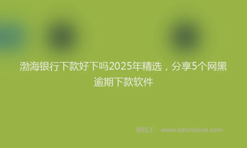 渤海银行下款好下吗2025年精选，分享5个网黑逾期下款软件