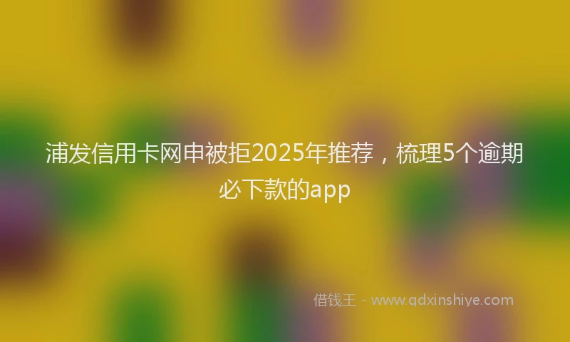 浦发信用卡网申被拒2025年推荐，梳理5个逾期必下款的app