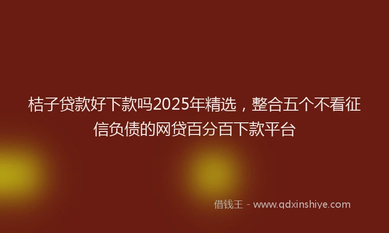 桔子贷款好下款吗2025年精选，整合五个不看征信负债的网贷百分百下款平台