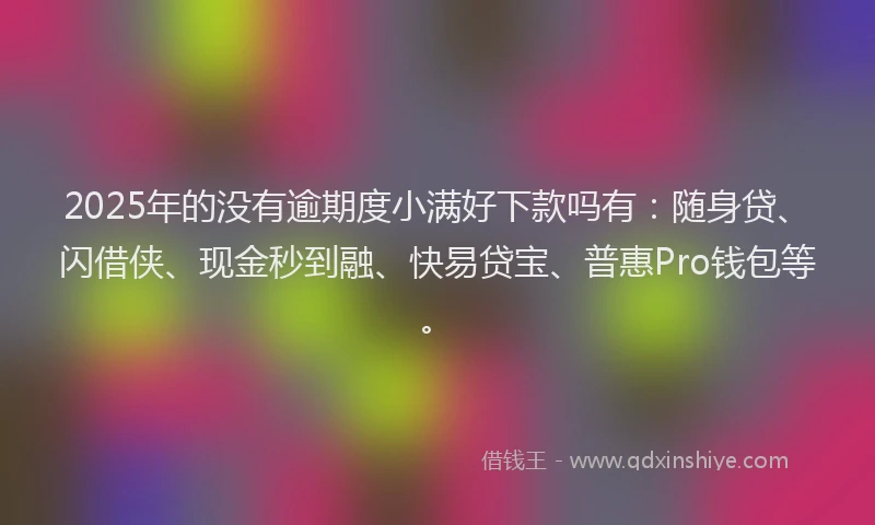 2025年的没有逾期度小满好下款吗有：随身贷、闪借侠、现金秒到融、快易贷宝、普惠Pro钱包等。