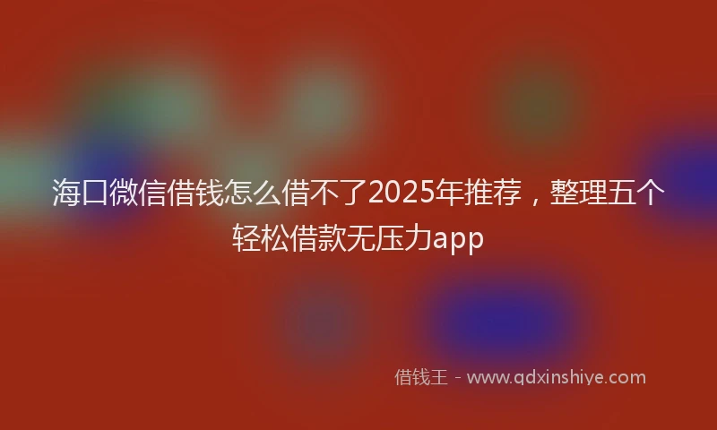 海口微信借钱怎么借不了2025年推荐，整理五个轻松借款无压力app