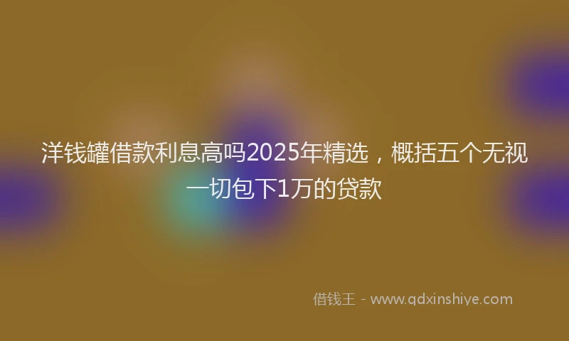 洋钱罐借款利息高吗2025年精选，概括五个无视一切包下1万的贷款