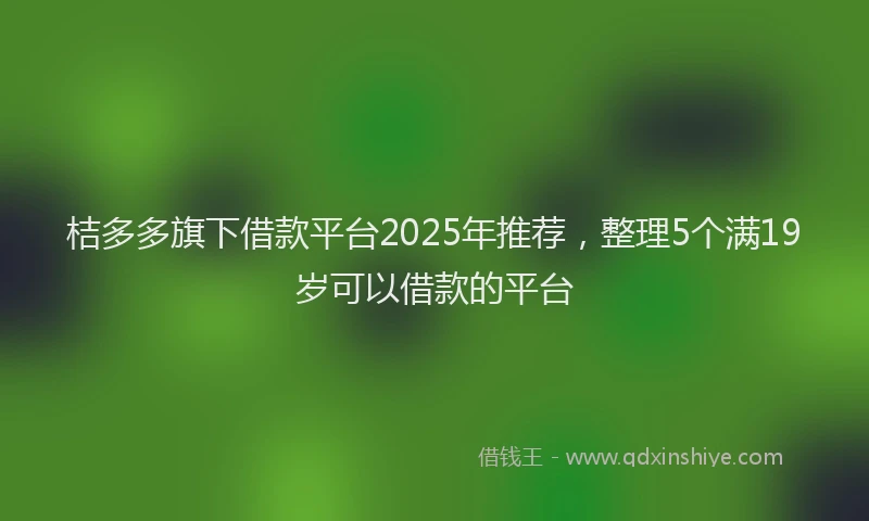 桔多多旗下借款平台2025年推荐，整理5个满19岁可以借款的平台