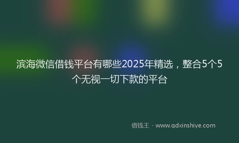 滨海微信借钱平台有哪些2025年精选，整合5个5个无视一切下款的平台