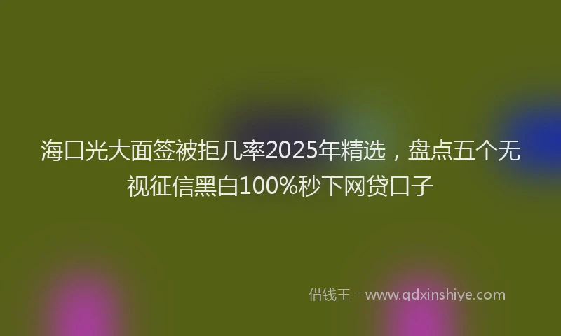 海口光大面签被拒几率2025年精选，盘点五个无视征信黑白100%秒下网贷口子