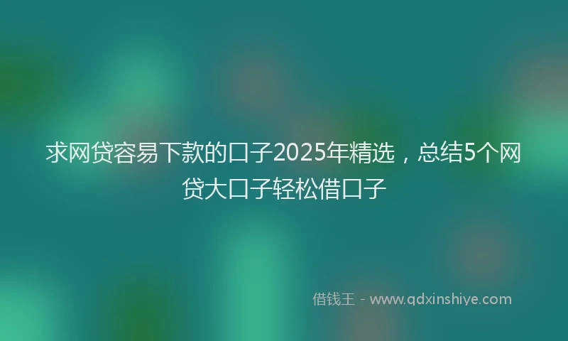求网贷容易下款的口子2025年精选，总结5个网贷大口子轻松借口子