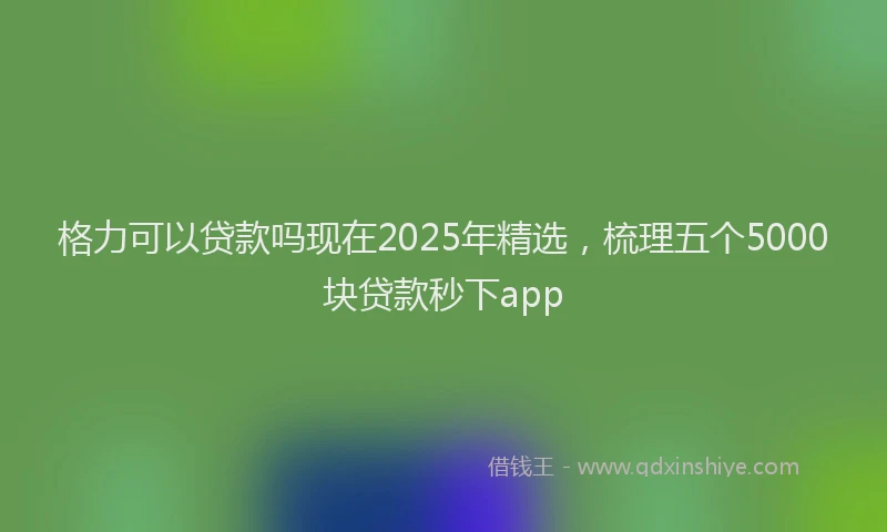 格力可以贷款吗现在2025年精选，梳理五个5000块贷款秒下app