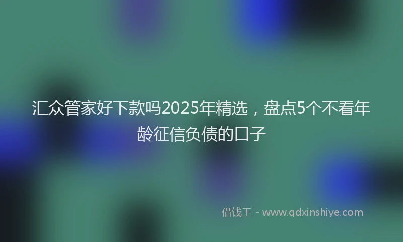 汇众管家好下款吗2025年精选，盘点5个不看年龄征信负债的口子