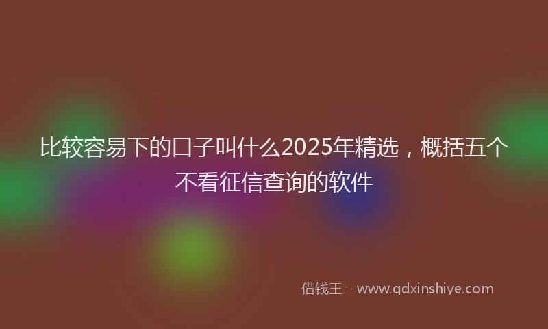 比较容易下的口子叫什么2025年精选，概括五个不看征信查询的软件