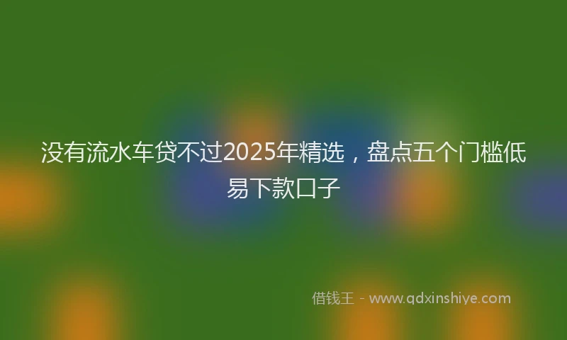 没有流水车贷不过2025年精选，盘点五个门槛低易下款口子