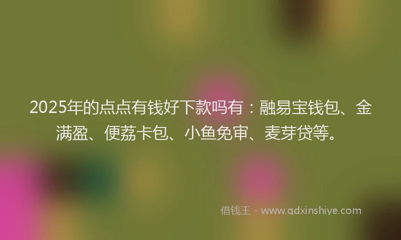 2025年的点点有钱好下款吗有：融易宝钱包、金满盈、便荔卡包、小鱼免审、麦芽贷等。