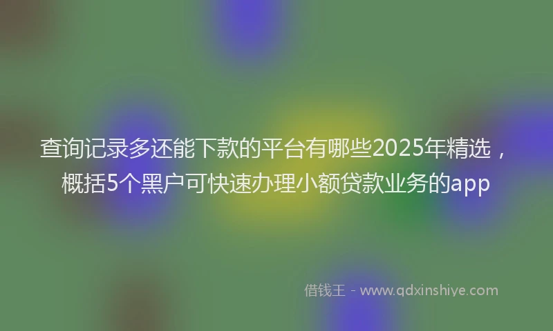 查询记录多还能下款的平台有哪些2025年精选，概括5个黑户可快速办理小额贷款业务的app