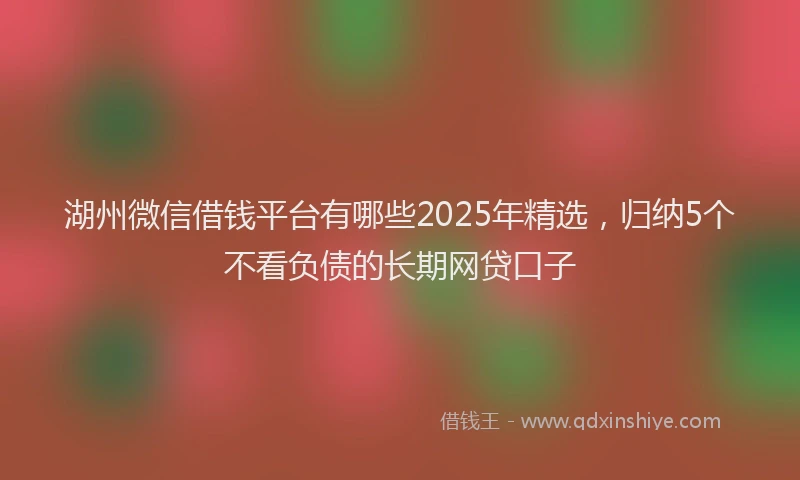 湖州微信借钱平台有哪些2025年精选，归纳5个不看负债的长期网贷口子