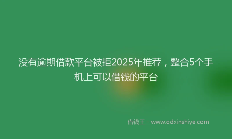 没有逾期借款平台被拒2025年推荐，整合5个手机上可以借钱的平台