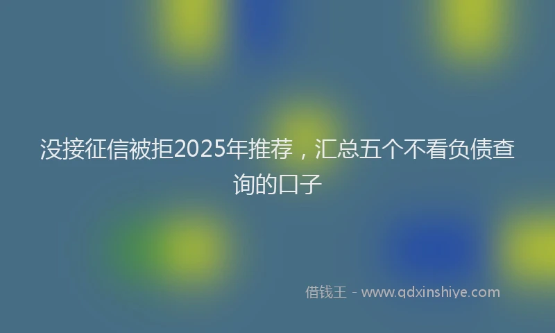 没接征信被拒2025年推荐，汇总五个不看负债查询的口子